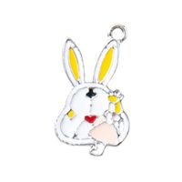 10 PCS/Package Alloy Rabbit Cartoon Character Pendant Cute main image 3