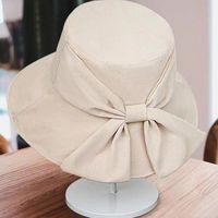 Frau Elegant Süß Bogenknoten Flache Traufen Bucket Hat sku image 1