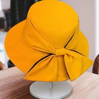 Frau Elegant Süß Bogenknoten Flache Traufen Bucket Hat sku image 4