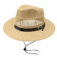 Men's Streetwear Color Block Flat Eaves Straw Hat main image 3