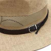 Men's Streetwear Color Block Flat Eaves Straw Hat main image 4