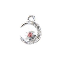 10 PCS/Package Alloy Rhinestones Star Moon Pendant Shiny main image 4