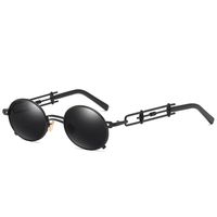 Retro Punk Geometric Ac Round Frame Full Frame Women's Sunglasses sku image 1