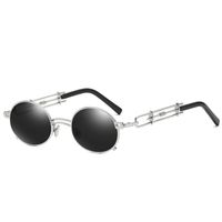 Retro Punk Geometric Ac Round Frame Full Frame Women's Sunglasses sku image 3