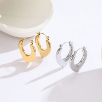 1 Pair IG Style Simple Style Heart Shape Plating Titanium Steel Titanium Steel 18K Gold Plated Earrings main image 1
