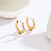 1 Pair IG Style Simple Style Heart Shape Plating Titanium Steel Titanium Steel 18K Gold Plated Earrings main image 4