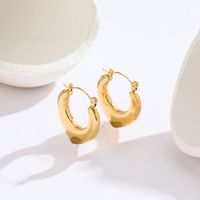 1 Pair IG Style Simple Style Heart Shape Plating Titanium Steel Titanium Steel 18K Gold Plated Earrings sku image 2