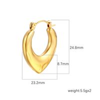 1 Paar IG-Stil Einfacher Stil Herzform Überzug Titan Stahl Titan Stahl 18 Karat Vergoldet Ohrringe main image 2