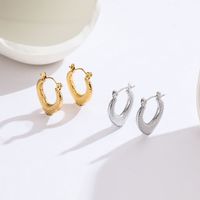 1 Pair IG Style Simple Style Heart Shape Plating Titanium Steel Titanium Steel 18K Gold Plated Earrings main image 7