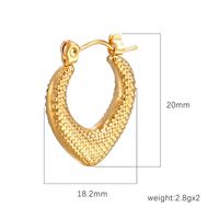 1 Paire Style IG Style Simple Forme De Cœur Placage Acier Au Titane Acier Au Titane Plaqué Or 18K Des Boucles D'Oreilles main image 3