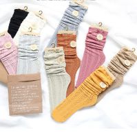 Femmes Style Japonais Couleur Unie Nylon Crew Socks Une Paire main image 1