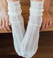 Femmes Style Japonais Couleur Unie Nylon Crew Socks Une Paire sku image 2