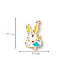 10 PCS/Package Alloy Rabbit Cartoon Character Pendant Cute main image 2