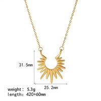 304 Stainless Steel 18K Gold Plated Simple Style Polishing Plating Sun Earrings Necklace sku image 2