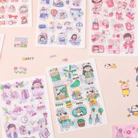 1 Set Cartoon Character Learning School PVC Cartoon Style Cute Washi Tape main image 3