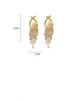 1 Pair Elegant Sweet Tassel Plating Inlay Alloy Rhinestones Opal Drop Earrings main image 2