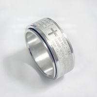 Stainless Steel Simple Style Cross Letter Polishing Rings main image 1