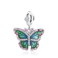 1 Pièce Le Cuivre Zircon Forme De Cœur Fleur Papillon Pendentif sku image 4