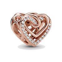 1 Piece Copper Zircon Infinity Heart Shape Crown Beads main image 4