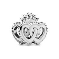 1 Piece Copper Zircon Infinity Heart Shape Crown Beads sku image 4