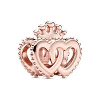 1 Piece Copper Zircon Infinity Heart Shape Crown Beads sku image 1