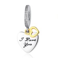 1 Pièce Le Cuivre Zircon Lettre Forme De Cœur Pendentif sku image 8