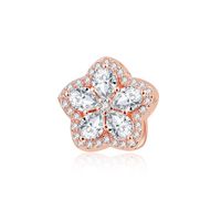 1 Pièce Le Cuivre Zircon Feuilles Rose Fleur Pendentif Perles sku image 11