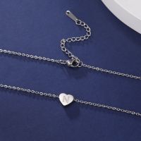 Stainless Steel Titanium Steel Simple Style Letter Heart Shape Plating Pendant Necklace main image 3