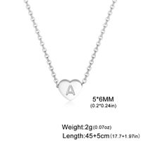 Stainless Steel Titanium Steel Simple Style Letter Heart Shape Plating Pendant Necklace main image 2