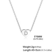 Stainless Steel Titanium Steel Simple Style Letter Heart Shape Plating Pendant Necklace sku image 4