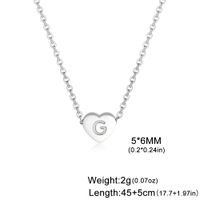 Stainless Steel Titanium Steel Simple Style Letter Heart Shape Plating Pendant Necklace sku image 7