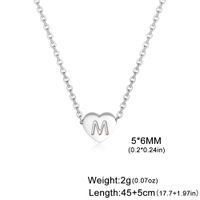Stainless Steel Titanium Steel Simple Style Letter Heart Shape Plating Pendant Necklace sku image 13