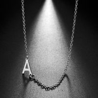 Stainless Steel Titanium Steel Simple Style Letter Plating Necklace main image 1