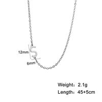 Stainless Steel Titanium Steel Simple Style Letter Plating Necklace sku image 19