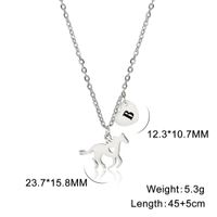 Stainless Steel Titanium Steel Casual Heart Shape Horse Plating Pendant Necklace sku image 4