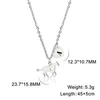 Stainless Steel Titanium Steel Casual Heart Shape Horse Plating Pendant Necklace sku image 3