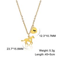 Stainless Steel Titanium Steel Casual Heart Shape Horse Plating Pendant Necklace sku image 29