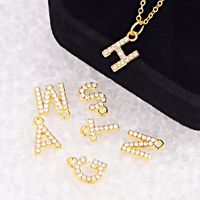 Style Simple Lettre Alliage Alliage De Zinc Placage Incruster Strass Femmes Pendentif main image 2