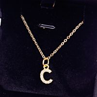 Style Simple Lettre Alliage Alliage De Zinc Placage Incruster Strass Femmes Pendentif sku image 3