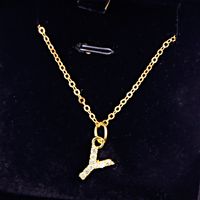 Style Simple Lettre Alliage Alliage De Zinc Placage Incruster Strass Femmes Pendentif sku image 25