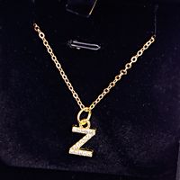 Style Simple Lettre Alliage Alliage De Zinc Placage Incruster Strass Femmes Pendentif sku image 26