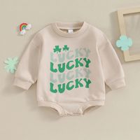 St. Patrick Cute Shamrock Letter Polyester Jumpsuits main image 1