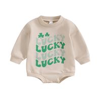 St. Patrick Cute Shamrock Letter Polyester Jumpsuits main image 2