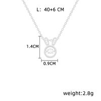 Titan Stahl Süß Kaninchen Eingelegter Zirkon Halskette Mit Anhänger main image 2