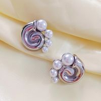 1 Pair Retro Conch Stainless Steel 18K Gold Plated Ear Studs main image 5