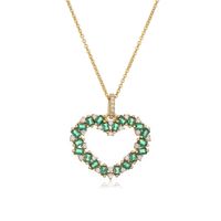 Copper 18K Gold Plated Elegant Heart Shape Inlay Zircon Pendant Necklace sku image 2