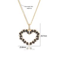 Copper 18K Gold Plated Elegant Heart Shape Inlay Zircon Pendant Necklace main image 2