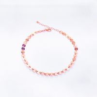 Simple Style Round Dots Butterfly Sterling Silver Plating Gold Plated Women's Anklet sku image 3