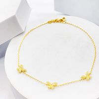 Simple Style Round Dots Butterfly Sterling Silver Plating Gold Plated Women's Anklet main image 9