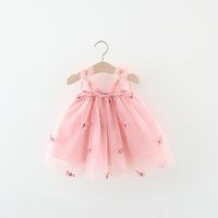 Pastoral Cartoon Solid Color Butterfly Cotton Girls Dresses main image 5